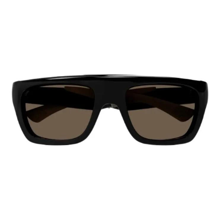 Bottega Veneta Acetate Irregular Shape Sunglasses Men's Black-0