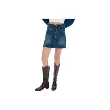 Self Who Denim Short Skirts Women's Enamel Blue