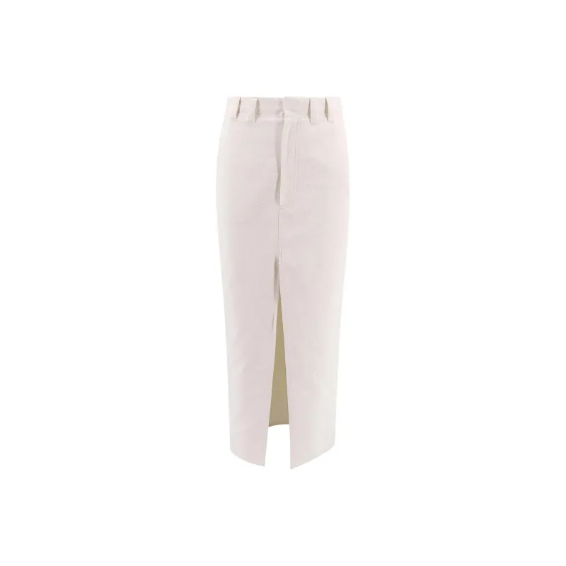 Brunello Cucinelli Cavalry Front Slit Midi Skirt-0