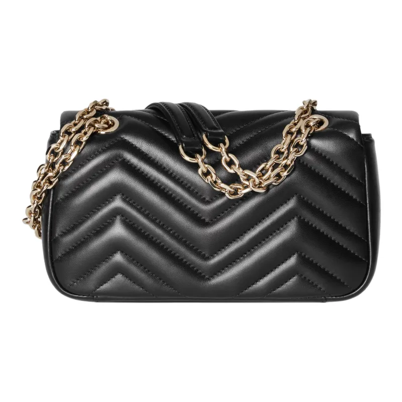 GUCCI GG Marmont Lambskin Shoulder Bag Trumpets Women's Black-3