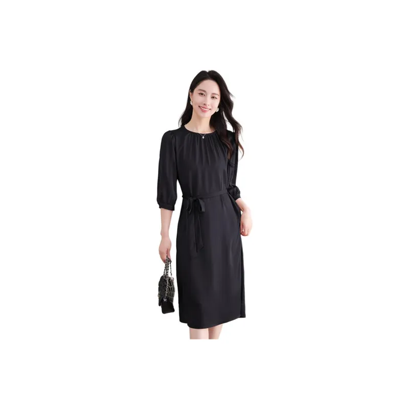 Yi Mengyuan Silk Short Sleeved Dress Women's-0
