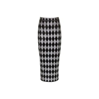 BALMAIN Rhinestone embellished Midi Skirt