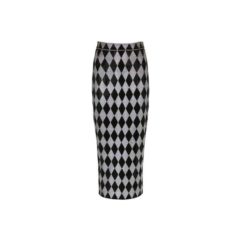 BALMAIN Rhinestone embellished Midi Skirt-0
