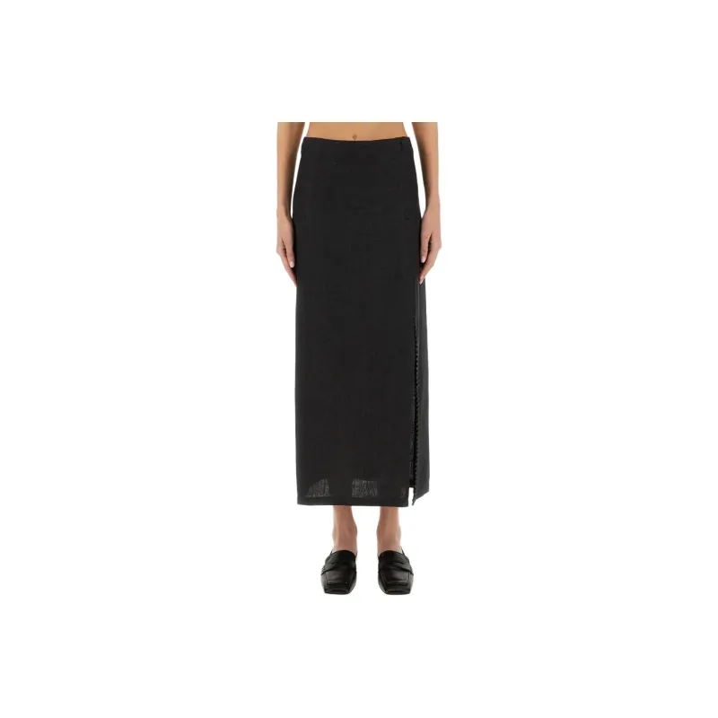 ALYSI SS25 Casual Long Skirt Women's Black-0