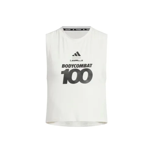 Adidas Les Mills Collaboration Sport Vests Women's Pink White