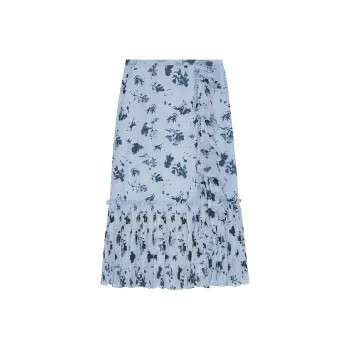 GANNI FW24 Casual Long Skirts Women's Sky Blue