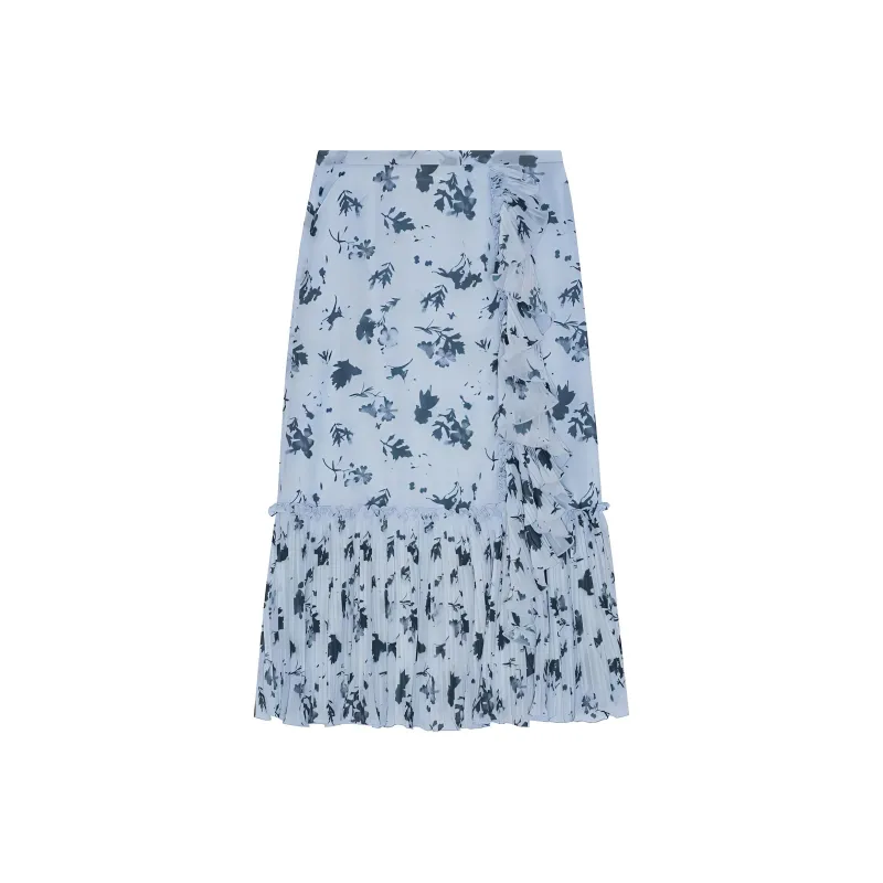 GANNI FW24 Casual Long Skirts Women's Sky Blue-0