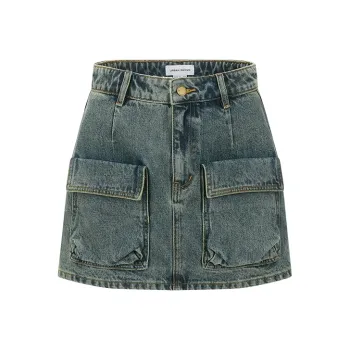 URBAN REVIVO Denim Short Skirts Women's Blue