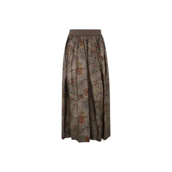 UMA WANG Floral Printed Midi Skirt
