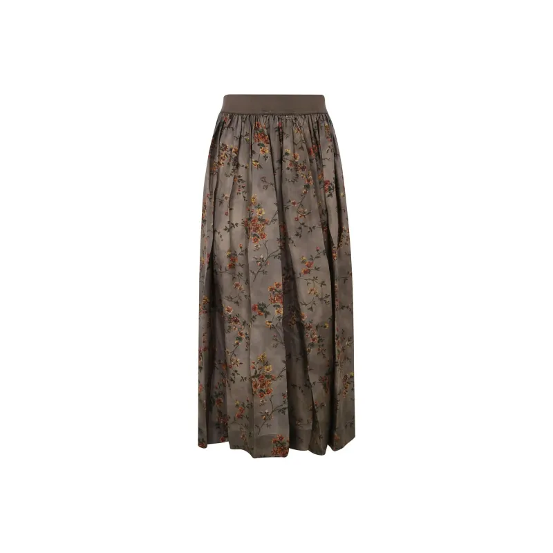 UMA WANG Floral Printed Midi Skirt-0