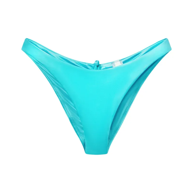 Khy FW24 DROP 010 Ruched Cheeky Bikini Bottom Swimming Shorts Women's Aqua Green-0