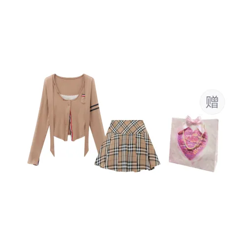 COSYISM Skirt Set Women's Khaki
