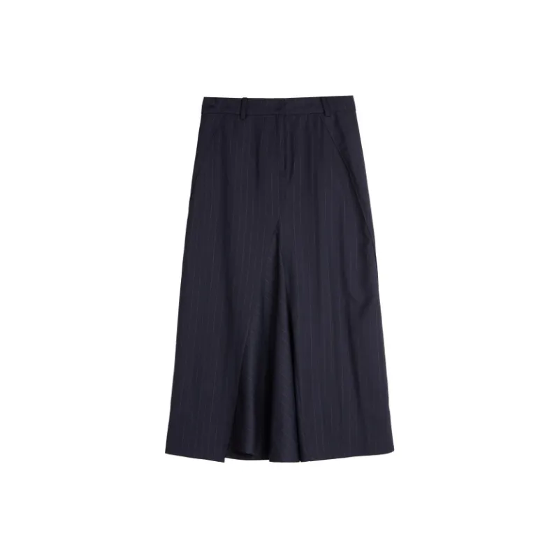 ELLE Casual Long Skirts Women's Navy Blue-0