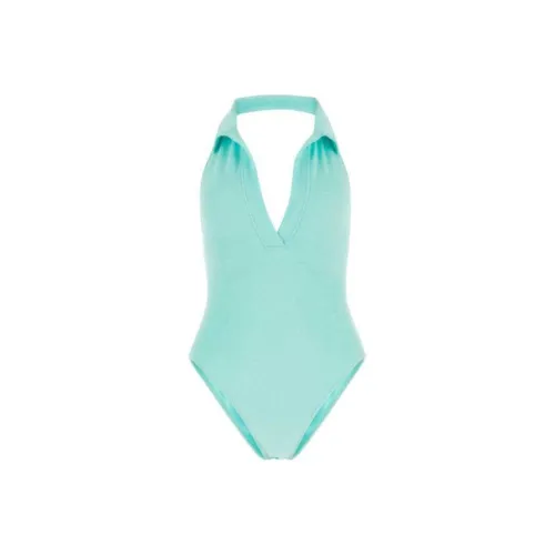 LISA MARIE FERNANDEZ Polo Maillot Terry Cloth V Neck Swimsuit