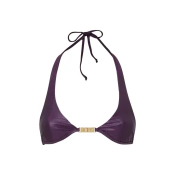 GCDS Logo-plaque Halterneck Bikini Top