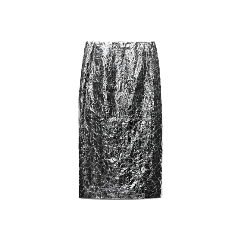 ZARA ZW Series Casual Long Skirts Women's Silver-0