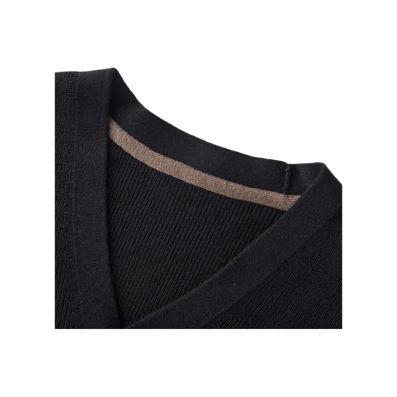 Red bean Sweaters Men Black-1