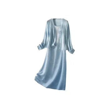 IHIMI Skirt Set Women's Aqua Blue