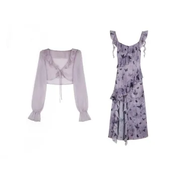 DOSOHEB Skirt Set Women's Purple