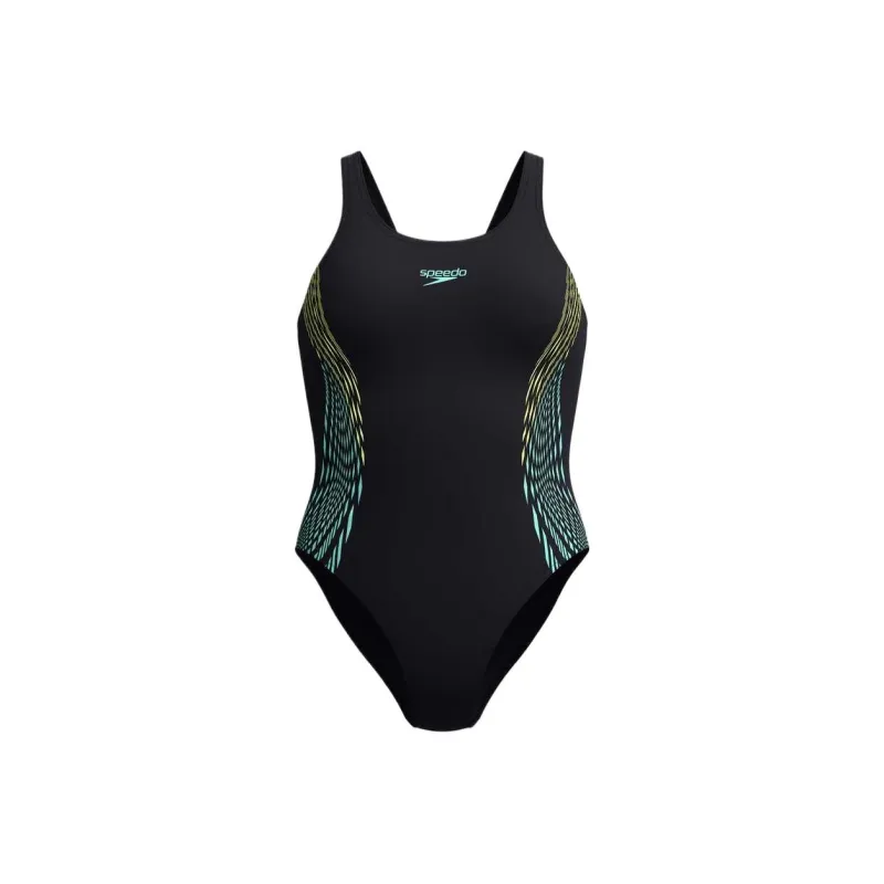 Speedo One piece Swimsuit Women's Black/Yellow-0
