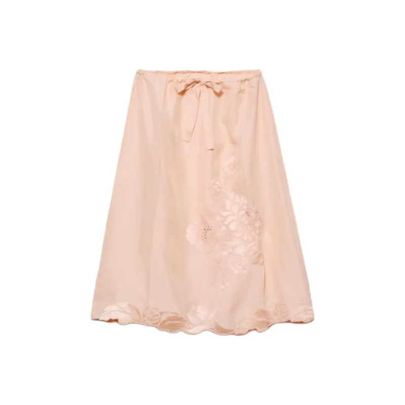 PRADA Embroidered Silk Skirt-0