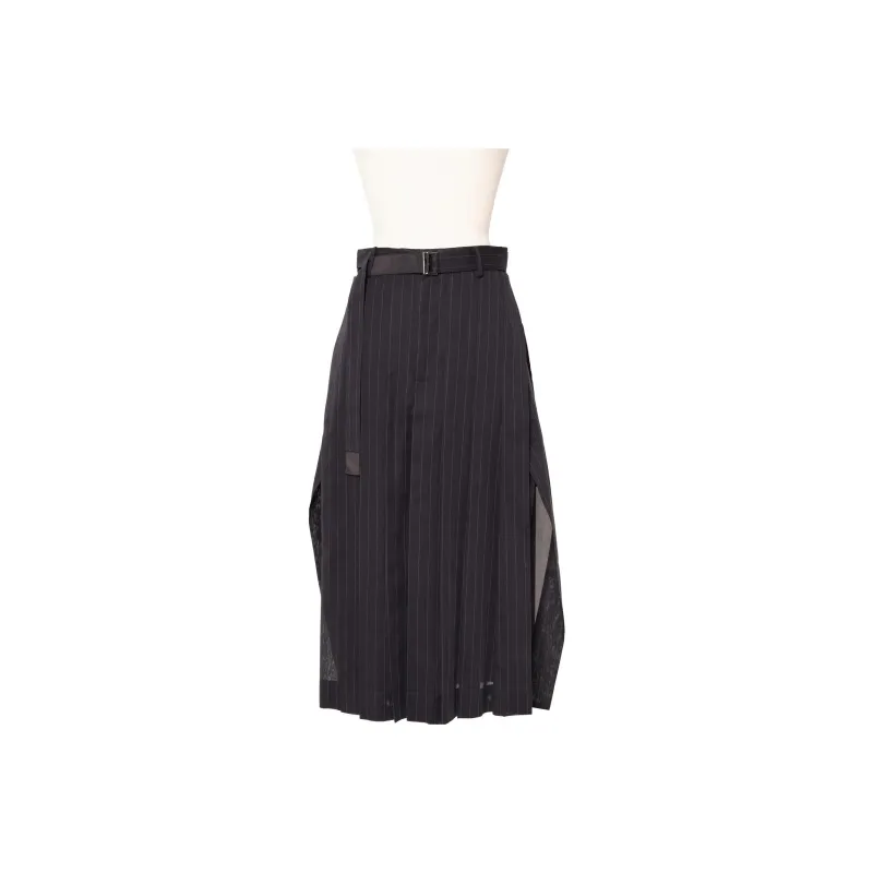 Sacai Pinstriped Midi Skirt-0