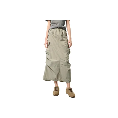 Bethine Casual Long Skirt Women's Gray Green