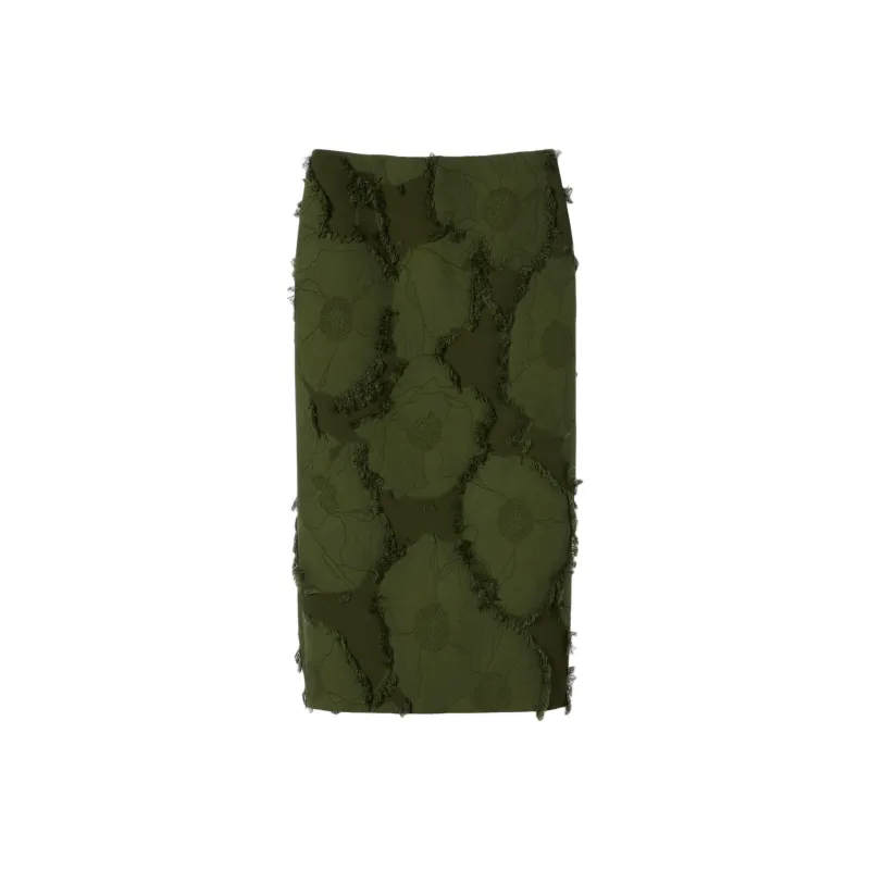 GUCCI SS25 Casual Long Skirt Women's Forest Green-0