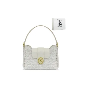 MACK JODAER Synthetic Leather Handbag Regular Women's Pearl Ecru