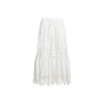 Ralph Lauren Battenberg lace Midi Skirt