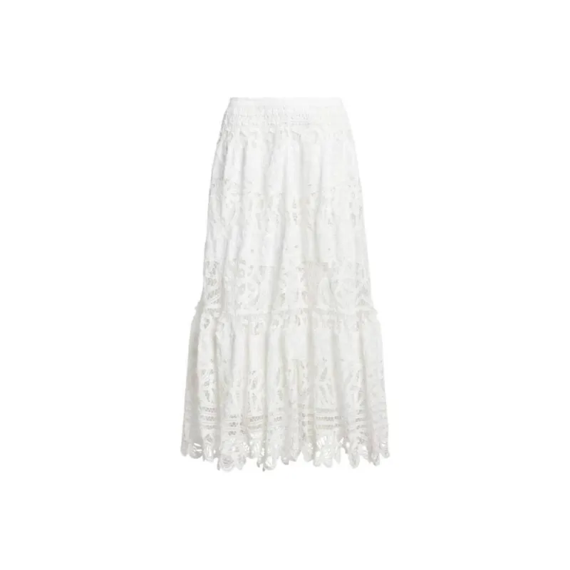 Ralph Lauren Battenberg lace Midi Skirt-0