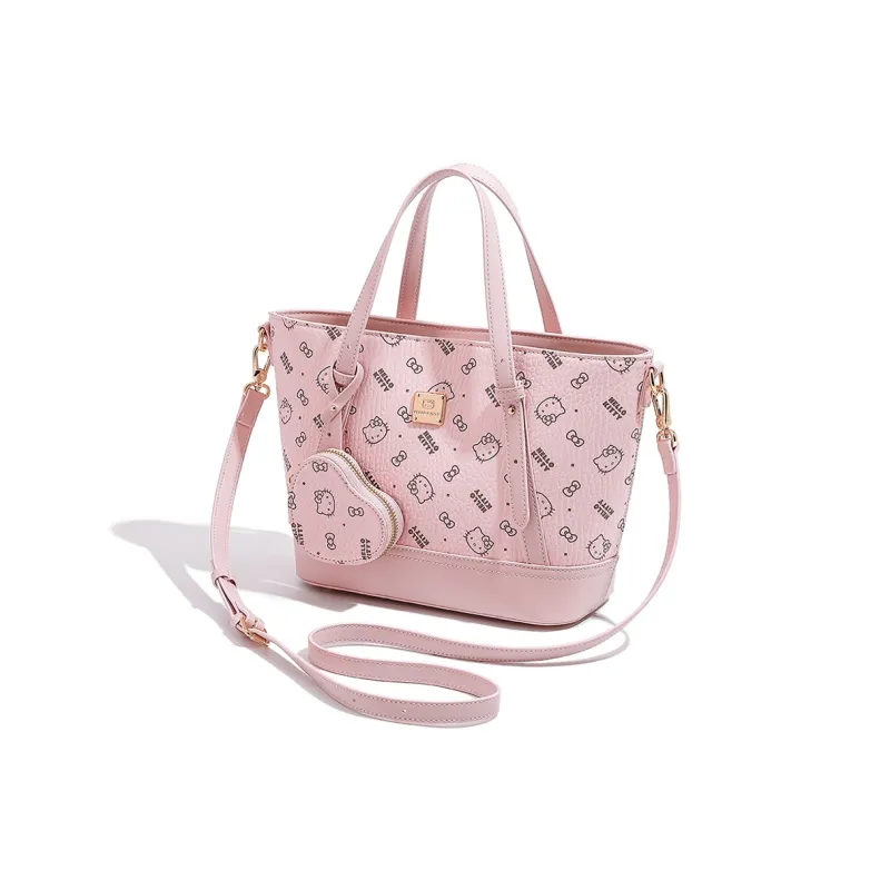 MESUCA Sanrio X Hello Kitty Collaboration Kitty Series PU Tote Bag, Shoulder Bag Regular Women's Pink-3