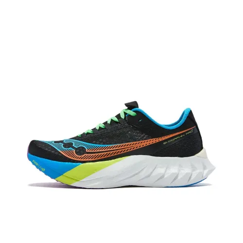 Saucony Endorphin Pro 4 Cushioning, Wear Resistant Low Top Running Shoes Unisex Black Blue