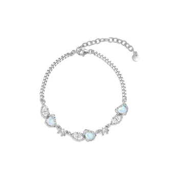 LUCKY ZHY White Gold Plated Copper Bracelets Women's