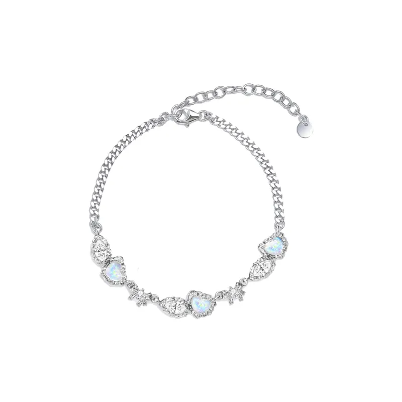 LUCKY ZHY White Gold Plated Copper Bracelets Women's-0