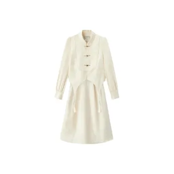 EICHITOO Skirt Set Women's Ecru Pattern