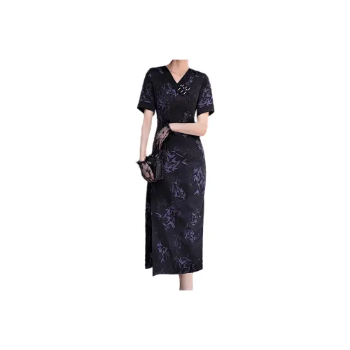 Mapping Cheongsam Women's Black