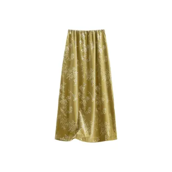 TOUCH Casual Long Skirts Women's Yellow Green