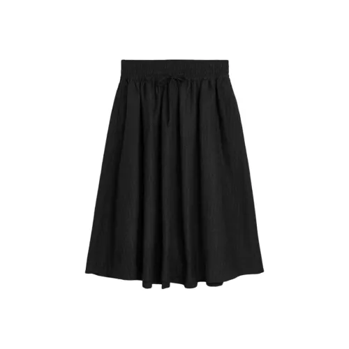Soulland 블랙 여성 캐주얼 롱 스커트