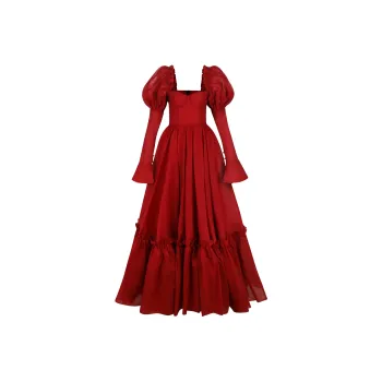 Selkie Collection FW24 Evening Dress Women's ROUGE Cherry Red
