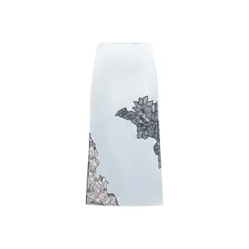 GANNI Floral Lace Midi Skirt