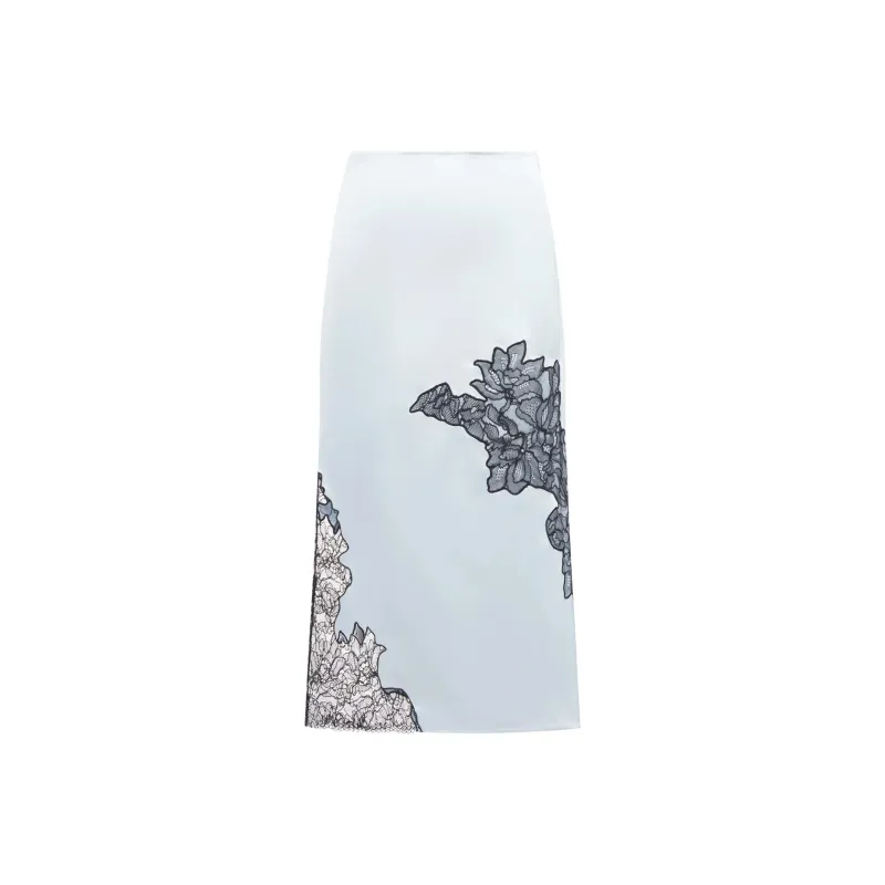 GANNI Floral Lace Midi Skirt-0