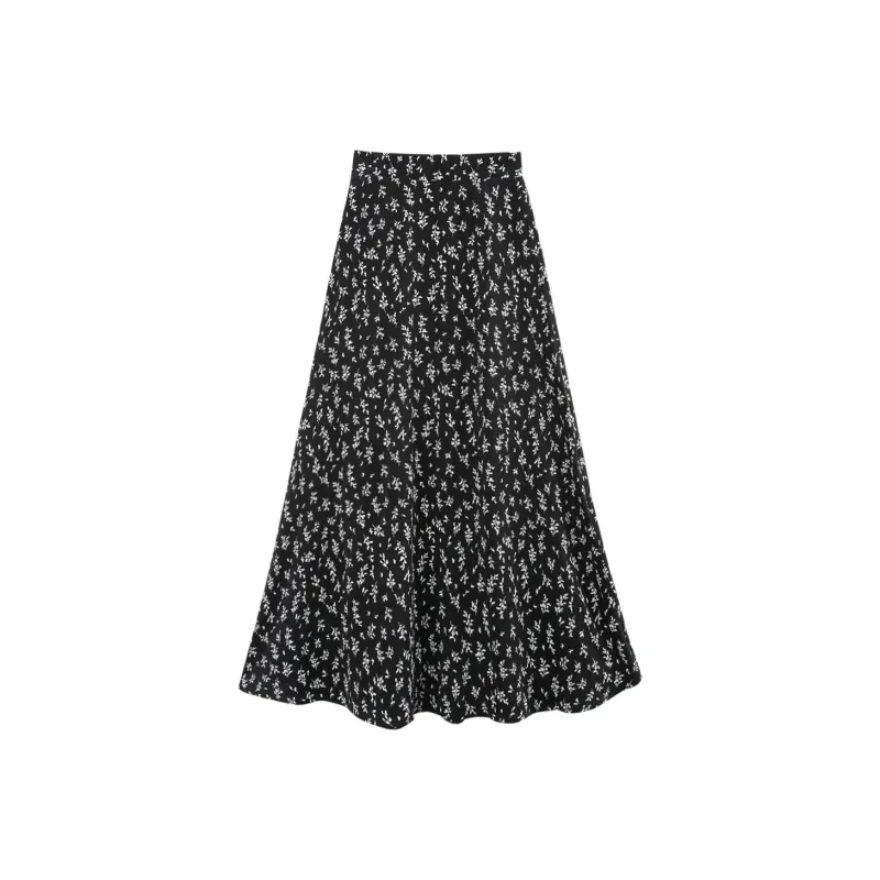 A Paradise For Awakening Casual Long Skirt Women's Beige With Pink Floral-7