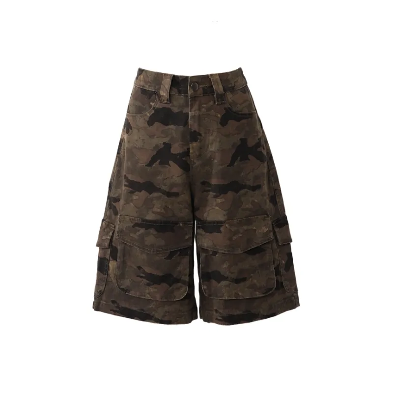 ZAVK Denim Shorts Women's [Camouflage Brown]-0