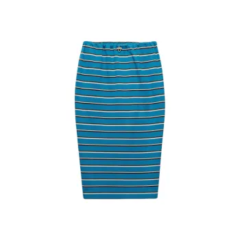 PRADA Striped Midi Skirt