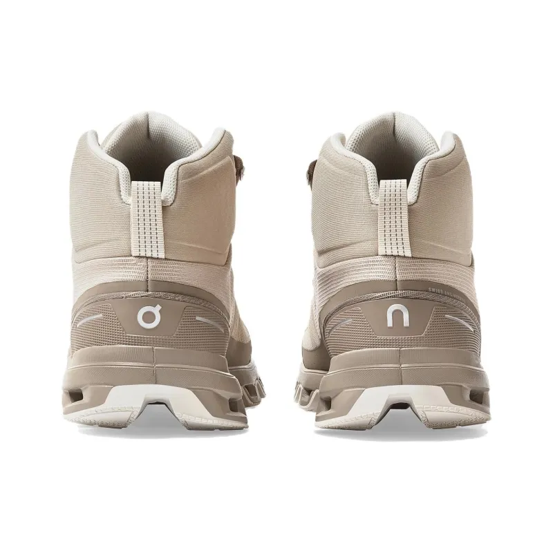 On Cloudrock Wear resistant And Waterproof High Top Hiking Shoes Women's Beige Brown-2
