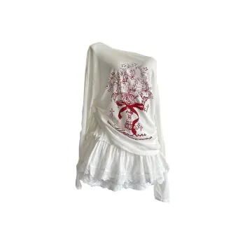 TIBINB Skirt Set Women's White Two Piece Set