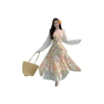 Mu Xiao Xin Skirt Set Women's Cardigan+Dress Set