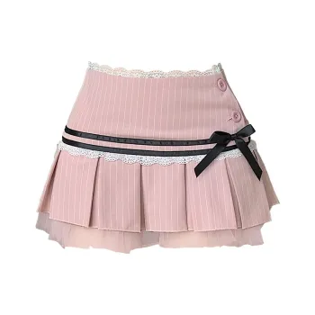 HTHK Casual Short Skirts Women's Black/Pink