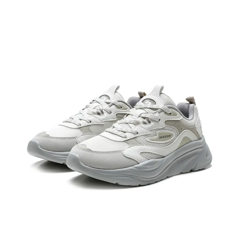 QIAODAN Dry Anti Slip Wear Resistant Low Top Casual Shoes Women's White Gray-2